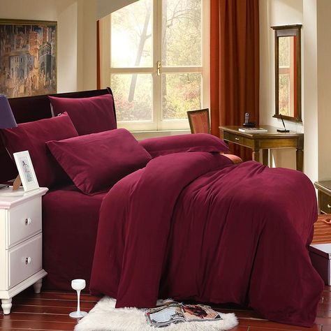 Maroon bedroom