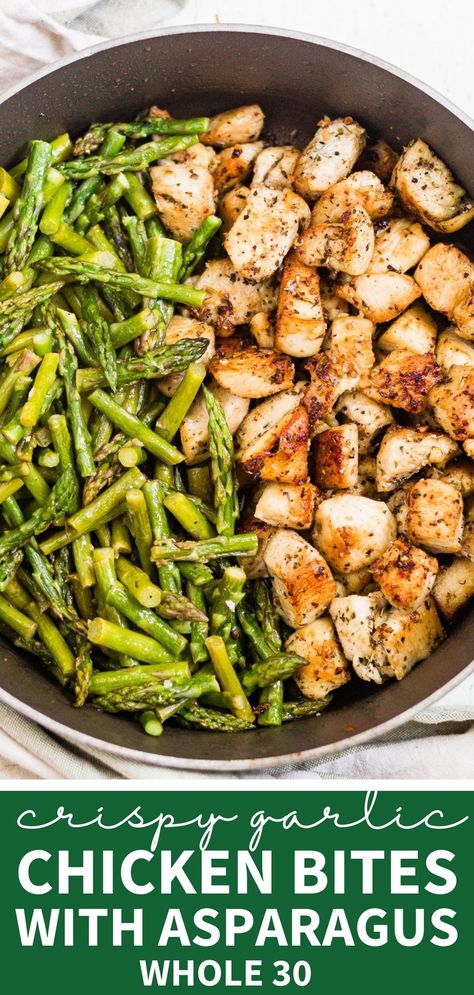 Garlic Chicken And Asparagus Recipes, High Protein Meals With Asparagus, Chicken And Asparagus Recipes, Chicken And Asparagus Stir Fry, Grilled Chicken And Asparagus, Asparagus Bites, Fixate Meals, Veggies Meals, Crispy Garlic Chicken