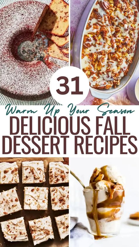 31 Delicious Fall Dessert Recipes to Warm Up Your Season Desserts For Cold Weather, Light Fall Dessert Recipes, Best Fall Dessert Recipes, Light Fall Desserts, Apple Crisps, Pumpkin Spice Treats, Fall Deserts, Fall Desserts Easy, Fall Dessert Recipes