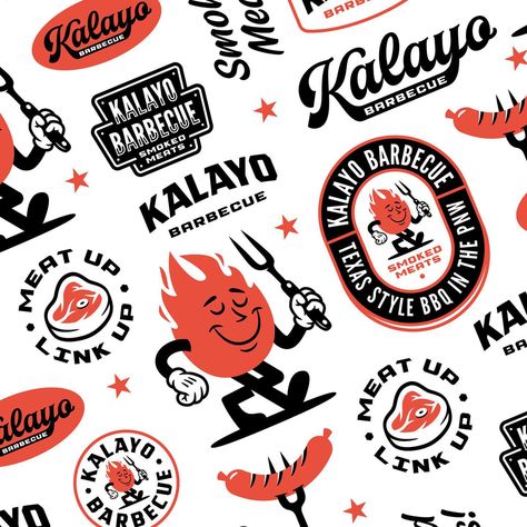 From the archives: mascot for Kalayo Barbecue | Instagram Retro Logo Ideas, Bbq Logo Design Ideas, Vintage Logo Ideas, Mascot Branding, Barbecue Logo, Bbq Branding, Resturant Logo, Bbq Logo, Illustrative Logo