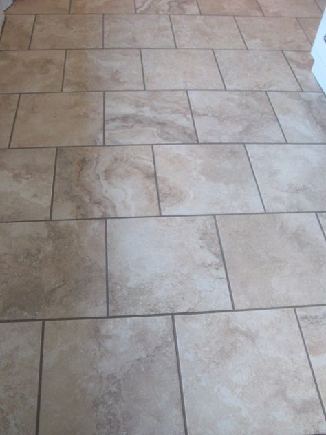 Use a square tile with a brick set joint pattern. Staggered Square Tile Floor, Square Tile Patterns Floor Layout, Mudroom Build, Patterns Interior Design, Floor Tile Patterns Layout, Tile Layout Patterns, Coral Kitchen, Room Floor Tiles, Tiled Flooring