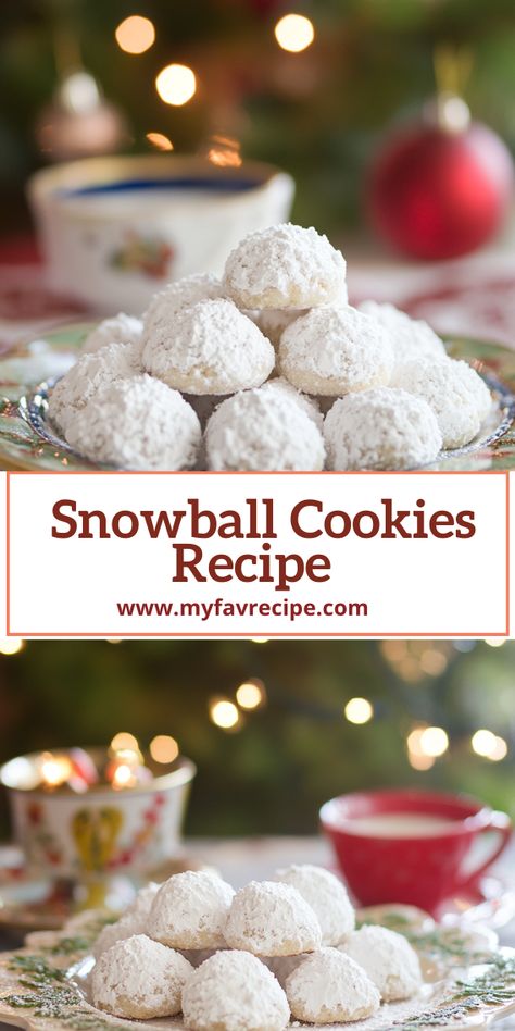 Easy Snowball Cookies Recipe - Holiday Treats You'll Love Russian Tea Cakes Cookies, Snowball Cookies Recipe, Snowball Cookie, Pecan Snowball Cookies, Tea Cake Cookies, Irish Desserts, Snowball Cookie Recipe, Gluten Free Christmas Cookies, Brownie Bars