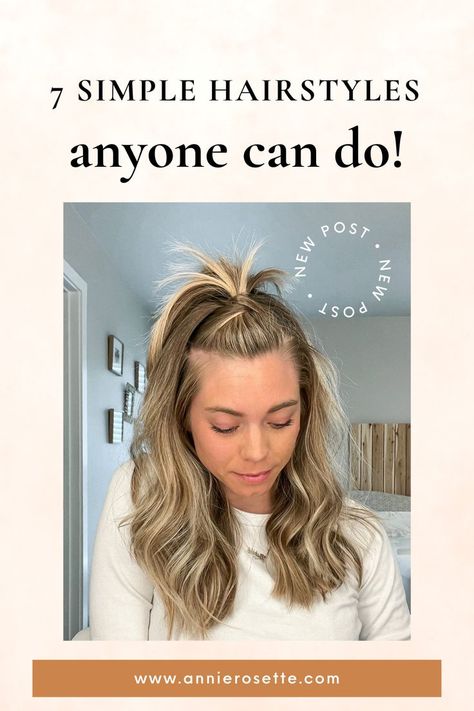 easy hairstyles for medium length hair Super Simple Hairstyles, Easy Hair Up, Half Bun Hairstyles, Easy Wedding Guest Hairstyles, Braid Half Up Half Down, Easy Updos For Long Hair, Half Up Half Down Hairstyle, Down Hairstyle, Half Updo Hairstyles