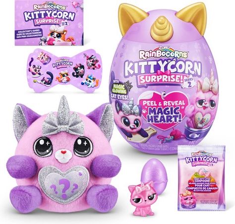 ZURU - Rainbocorns - Kittycorn Surprise serie 2 - 20cm - Sola | bol Zuru Rainbocorns, Princes Disney, Egg Sticker, Mini Boo, Heart Plush, Surprise Egg, Fantasy Figurine, Lego Minecraft, Lego Harry Potter