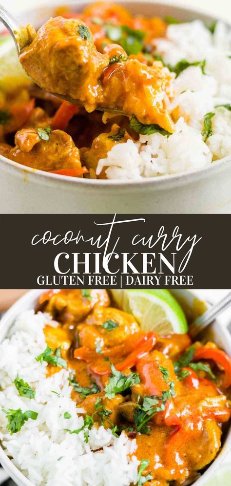 Gluten Free Chicken Curry Recipes, Gluten Free Chicken Curry, Dairy Free Curry Recipes, Gluten Free Coconut Chicken, Gluten Free Curry, Chicken Vegetable Curry, Easy Coconut Curry, Thai Coconut Curry Chicken, Crock Pot Curry