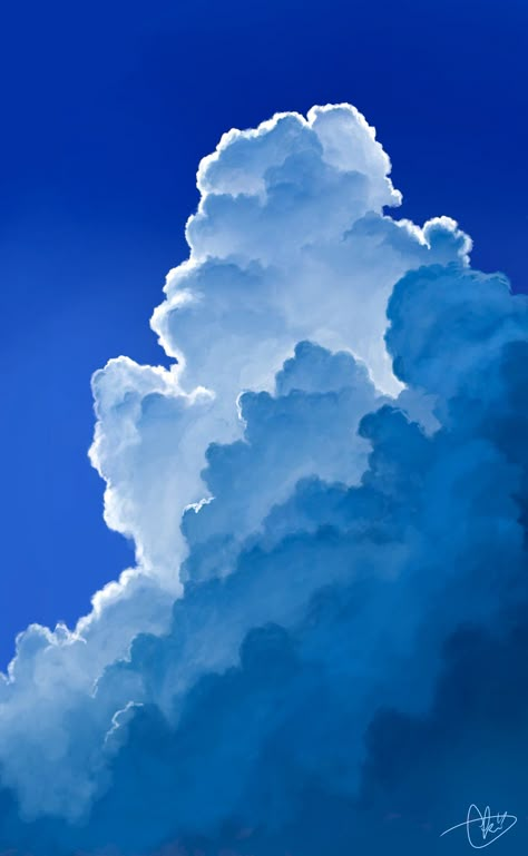 Sky Drawing Clouds, Sky Cloud Painting, Clouds Photography, Cloud Art, Cloud Drawing, Digital Painting Tutorials, Cloud Painting, Sky Art, Sky And Clouds