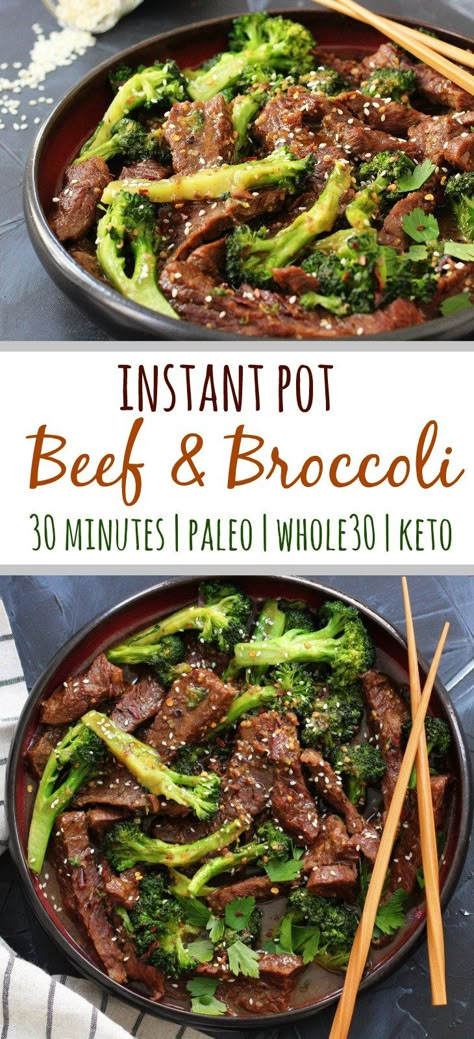 Instant Pot Beef and Broccoli: Whole30, Paleo and 30 Minutes! - Whole Kitchen Sink Instant Pot Beef And Broccoli, Whole30 Instant Pot, Paleo Beef Recipes, Whole30 Meal Prep, Beef And Broccoli, Paleo Beef, Healthy Instant Pot Recipes, Recipe 30, Instant Pot Dinner Recipes