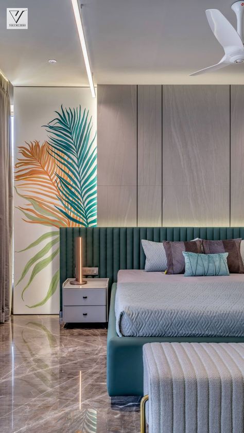 Morden Bedroom Ideas Interiors, Luxury Bedroom Master Indian, Bedroom Interior Design Modern Master Indian, Creative Bedroom Design Interiors, Bedback Designs Modern With Window, Bedroom Ideas With Pop Of Color, Panaling Designs Bedroom, Indian Master Bedrooms Decor, New Bed Designs 2023 Modern