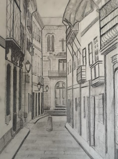 Drawing Scenery, Perspective Drawing Architecture, City Sketch, Perspective Drawing Lessons, Interior Architecture Drawing, Music Drawings, City Drawing, Architecture Concept Drawings, Art Drawings Sketches Pencil