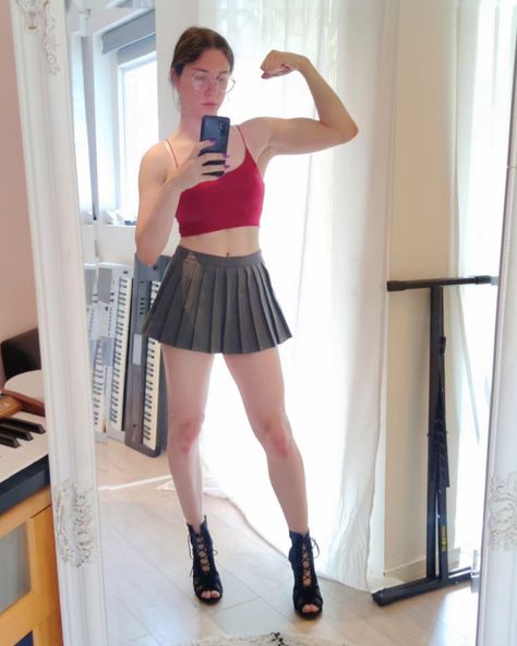 Hello! 💕 I just figured with this hot weather I'd show my muscles before HRT will make it all melt away 🙆🏻‍♀️ also I got these new shoes and I just had to throw an outfit together to show them. Also sorry for the loud music on the post but this just recently came out and it's from John Dwyer so I had to include it 🤓 #mtf #m2f #crossdress #boytogirl #boyswillbegirls #girly #girlslikeus #girlsgirlsgirls #crossdressing #maletofemale #miniskirt #crossdresser #transgender #trans #transgirl Transgirl Outfits, Mtf Fashion, Transgender Outfits, Loud Music, Transgender Mtf, Hot Weather, New Shoes, Muscles, Boy Or Girl