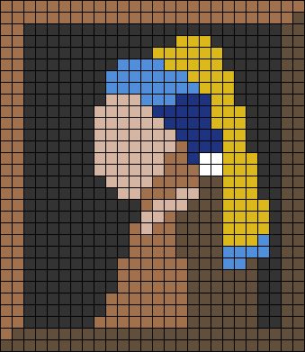 Alpha pattern #35234 | BraceletBook Pixelated Art Easy, 30 By 30 Pixel Art, Crochet With Pixel Grids Ideas, Pixel Easy Art, Pixel Art Famous Painting, Pixel Cross Stitch Patterns, 32x32 Pixel Art Grid Easy, Daisy Pixel Art, Pixel Art Pattern 32x32 Grid Easy