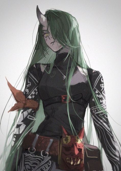 Funny References, Dungeons And Dragons Characters, Arte Fantasy, 영감을 주는 캐릭터, Female Character Design, Art Anime, Dnd Characters, Green Hair, Character Portraits