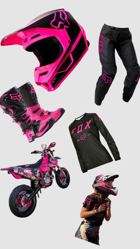 motocross Fox pink Womens Dirt Bike Gear, Fox Motocross, Dirt Bike Gear, Motocross Love, Bike Gear, Dirt Bikes, Pink Camo, Dirt Bike, Motocross