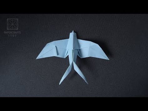 (4380) [Tutorial Video] ORIGAMI SWALLOW BIRD (Mindaugas Cesnavicius) - YouTube Origami Swallow, Swallow Bird, Origami Bird, Origami Instructions, Origami Easy, Tutorial Video, Origami Paper, Paper Goods, How To Make An