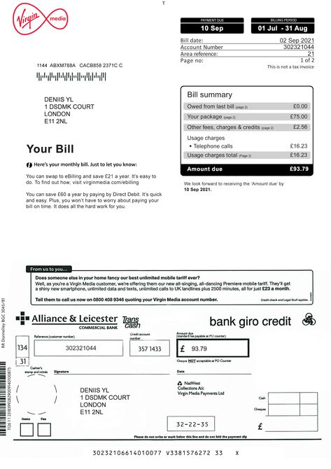 contact - denisyll123@gmail.com VIRGIN MEDIA UK UTILITY BILL PSD template psd template. Fully editable photoshop template. High quality template. Easy to customize, Layer based, fonts included. Best for Ebay account verification Bitcoin wallet verification Any Kinds of payment gateway site Online Shop and almost, all kinds of online account verification. etc uk download utility bill template for verification. Verification template download UK, proof of address template download Uk Bitcoin Payment Proof, Payment Proof, Virgin Media, Telephone Call, Bill Template, Account Verification, Ebay Account, Utility Bill, Payment Gateway