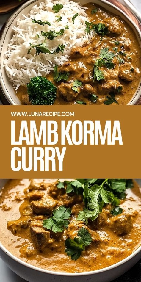 🍛 Satisfy your curry cravings with this rich and creamy Lamb Korma Curry! Tender lamb simmered in a fragrant sauce of spices, yogurt, and coconut milk makes this a luxurious dish perfect for any occasion. Serve with rice or naan for the ultimate meal. Get the recipe today and experience the flavors of this Indian classic! #LambKorma #IndianRecipes #CurryLovers #ComfortFood #LambCurry #DinnerInspiration 🍛 Lamb Shahi Korma Recipe, Curry Recipes Lamb, Slow Cooker Lamb Korma, Lamb Korma Slow Cooker, Lamb With Rice Recipe, Lamb Coconut Curry Recipes, Lamb Keema Curry, Butter Lamb Indian, Lamb Curry With Coconut Milk