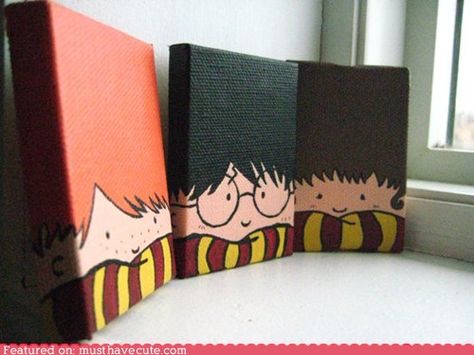 Film Harry Potter, Art Harry Potter, Harry Potter Nursery, Harry Potter Classroom, Harry Potter Bedroom, Theme Harry Potter, Harry Potter Room, Cute Canvas Paintings, Harry Potter Crafts