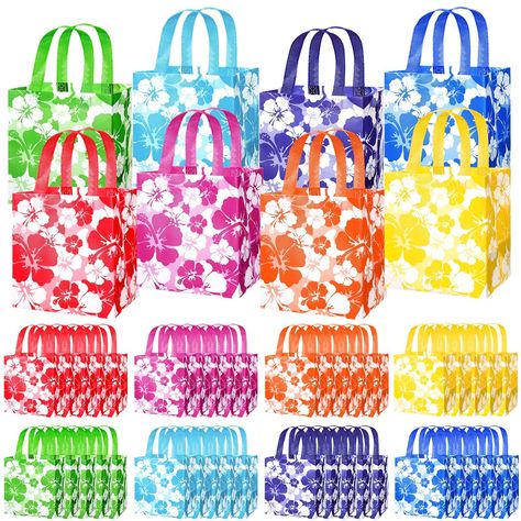 PRICES MAY VARY. Bulk Hibiscus Party Favor Tote Bags: get 48 hibiscus tote bags in 8 distinct bright colors, which are red, orange, yellow, green, blue, pink, light blue, and purple; This ample amount means you can distribute them among family and friends at your birthday celebration Hibiscus Theme Design: embellished with iconic hibiscus design, these luau party favor bags exude an authentic and retro feel that can create a powerful festive vibe; Use these luau party favor bags to decorate your Hibiscus Tote Bag, Hawaii Birthday Party, Hello Kitty Birthday Theme, Luau Party Favors, Bulk Party Favors, Hawaiian Gifts, Tropical Gifts, Hawaii Gift, Bags For Kids