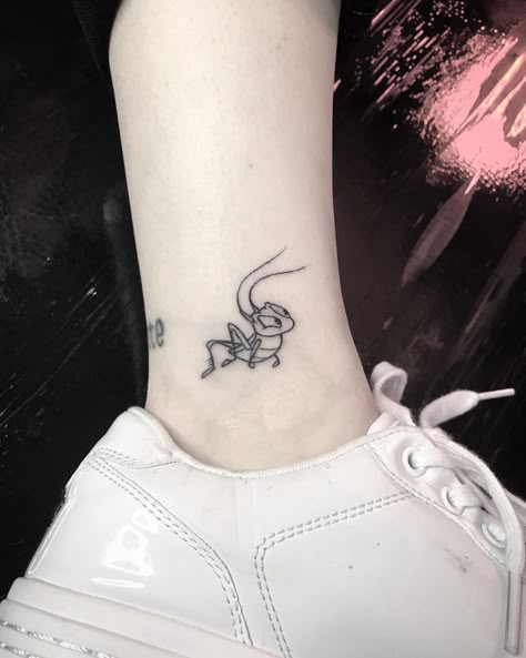 Tattoo Designs Disney, Mulan Matching Tattoo, Lucky Cricket Tattoo Mulan, Matching Mulan Tattoos, Mulan Cricket Tattoo, Mulan Dragon Tattoo, Crikee Mulan Tattoo, Cricket From Mulan Tattoo, Disney Mulan Tattoos