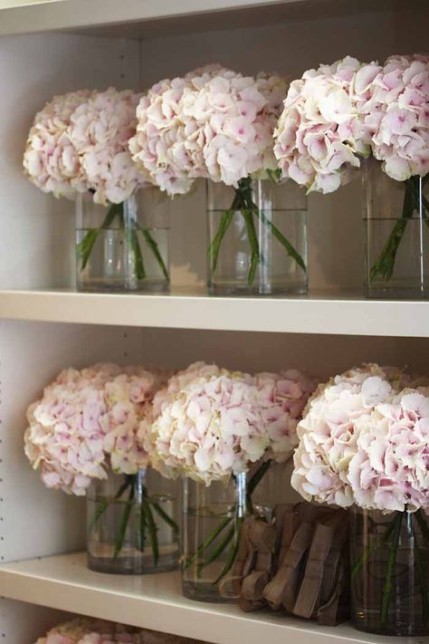 Hydrangea Vase, Hydrangea Centerpiece, Pink Hydrangea, Deco Floral, Love Flowers, Pretty Flowers, Fresh Flowers, Wedding Centerpieces, Hydrangea