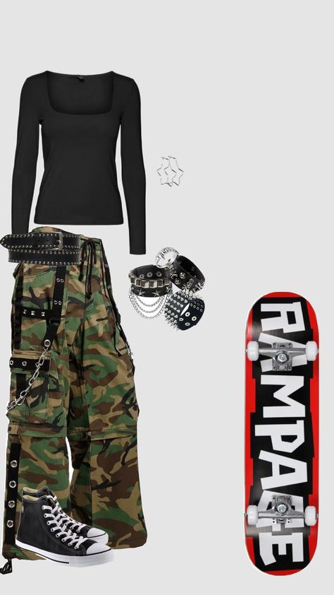 #skater #skateboarding #fitinspo #outfit #emo #grunge Skater Style Girl, Girl Skater Outfits, Skater Girl Aesthetic Outfits, Outfit Ideas Skater Girl, Sk8 Aesthetic, Skater Girl Outfits Aesthetic, Grunge Skater Outfits, Grunge Skater Girl