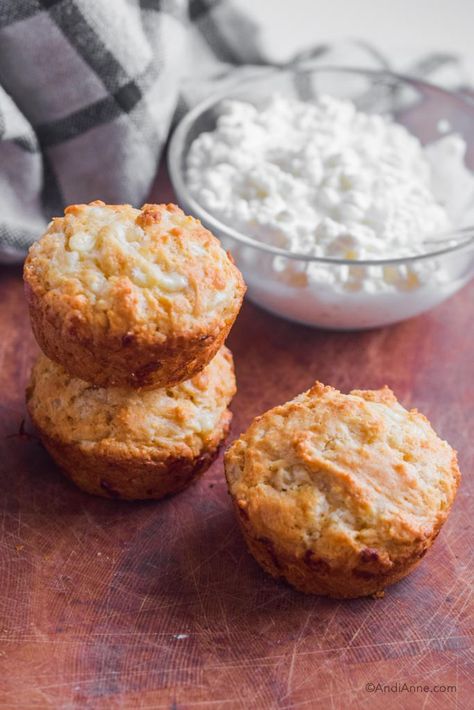 Cottage Cheese Muffins Baked Goods With Cottage Cheese, Cottage Cheese For Babies, Cottage Cheese Oatmeal Bake, Shrimp Marinades, Cottage Cheese Biscuits, Breakfast Starters, Coconut Flour Banana Muffins, Ww Muffins, Cottage Cheese Dessert Recipes