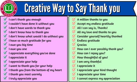 A million thanks to you Accept my endless gratitude All I can say is, Thanks! All my love and thanks to you Consider yourself heartily thanked Endless gratitude Gracias How can I ever possibly thank you? How can I repay you? How thoughtful of you! I am very thankful I appreciate it I appreciate it more than you will ever know I appreciate your kind thoughts I appreciate your time I cannot express my appreciation I can’t thank you enough I couldn’t have done it without you I don’t have words to Appreciation Template, Social Media Cheat Sheet, New Good Night Images, Never Let Me Down, Good Morning Roses, Registration Form, Good Morning Image Quotes, Online Registration, How To Say