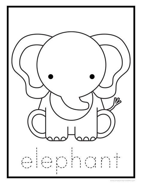 Elephant Coloring Sheet, Elephant Free Printable, Elephant Worksheets Preschool, Coloring Pages Elephants, Elephant Worksheet, Elephant Coloring Pages Free Printable, Crayon Packaging, Elephant Colouring, Names Of Animals