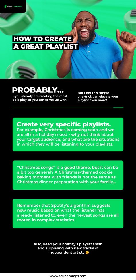 Heads up! This means a lot more than you think 👇🏽 Your playlist needs to be a good one if you want to grow the following, you already know that. but you can take some extra steps to gain more Spotify followers and even have a very popular playlist. Holiday Mood, Music Promotion, Cool Themes, Spotify Playlist, Christmas Song, Heads Up, Community Building, Target Audience, Listening To You