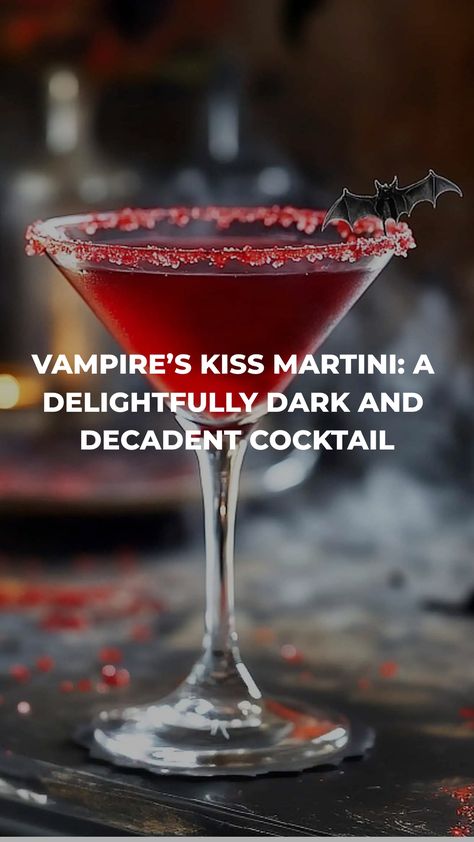 Thinking of hosting a spooktacular Halloween bash? Look no further than the Vampire's Kiss Martini! This chilling concoction features a mix of vodka, Chambord, cranberry juice, lemon, and grenadine. Its striking resemblance to blood will leave your guests in awe while the delightful berry flavor will keep them coming back for more. Get ready to impress with this fang-tastic cocktail that perfectly captures the eerie spirit of Halloween! Pomegranate Halloween Cocktail, Vampire Inspired Cocktails, Vampire Diaries Cocktails, Clue Inspired Cocktails, Vampire Themed Cocktails, Halloween Cocktails With Vodka, Vampires Kiss Cocktail, Vodka Halloween Cocktails, Halloween Vodka Drinks