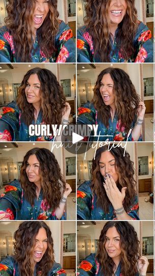 Crimped Curly Hair, Curly Iron Tutorial, 3 Barrel Curling Iron Hair Tutorial, Crimp And Curl Hair, Small Curling Iron, Curly Iron, 3 Barrel Curling Iron, Curly Hair Tutorial, Crimped Hair