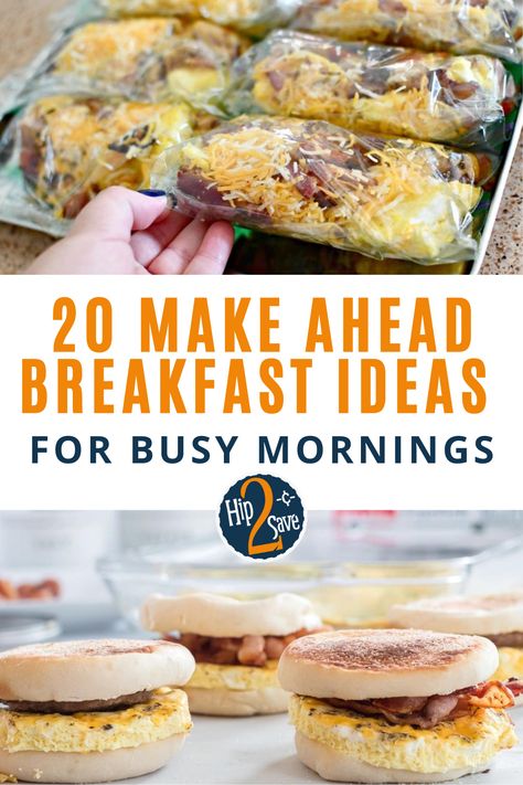 These breakfast ideas will save you time, especially on those busy mornings. Here are 20 meal prep breakfast recipes that are great for a quick and easy breakfast. Easy Prep Ahead Breakfast, School Breakfast Ideas To Go, Pre Cooked Breakfast Ideas, Cold Breakfast Meal Prep, Camping Premade Breakfast, Easy Breakfasts On The Go, Quick Camping Breakfast Ideas, Easy Breakfast On The Go Make Ahead, Easy Weekday Breakfast Ideas