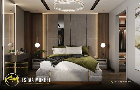 a modern master bedroom design with some grey and brown colors Master Bedrooms Decor Modern, Bedrooms Decor, Master Bedrooms, Master Bedrooms Decor, Architecture Visualization, 3d Modeling, Autocad, Modern Luxury, Bedroom Interior