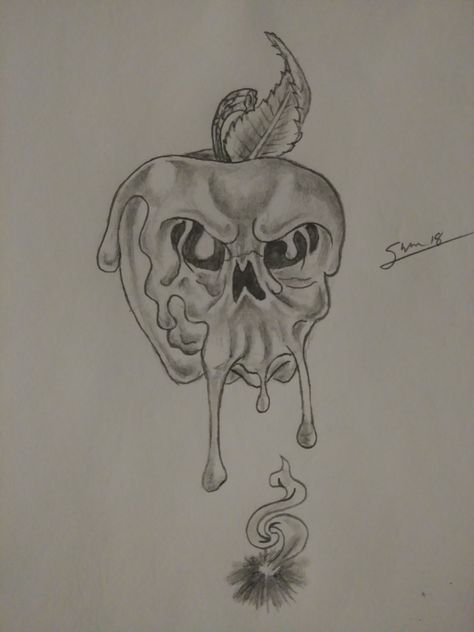 Bad Apple Dude Tattoos, Bad Apple Tattoo, Personal Drawings, Apple Tattoo, Skull Coloring, Skull Coloring Pages, Bad Apple, Skull Tattoo, Coloring Pages