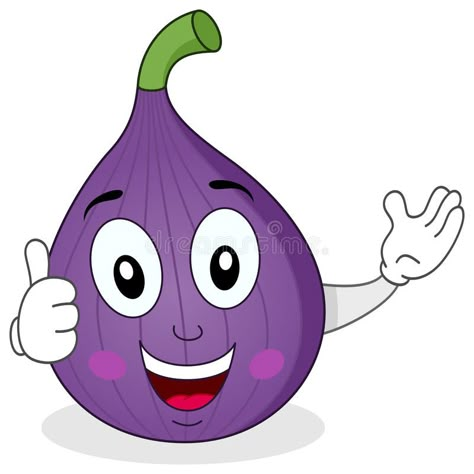 Cute Fig Fruit Character with Thumbs Up vector illustration Thumbs Up Funny, Fruit Character, Cartoon Smile, Fig Fruit, Fruit Cartoon, Fruit Picture, Cartoon Pics, Funny Cartoon, Savoury Food