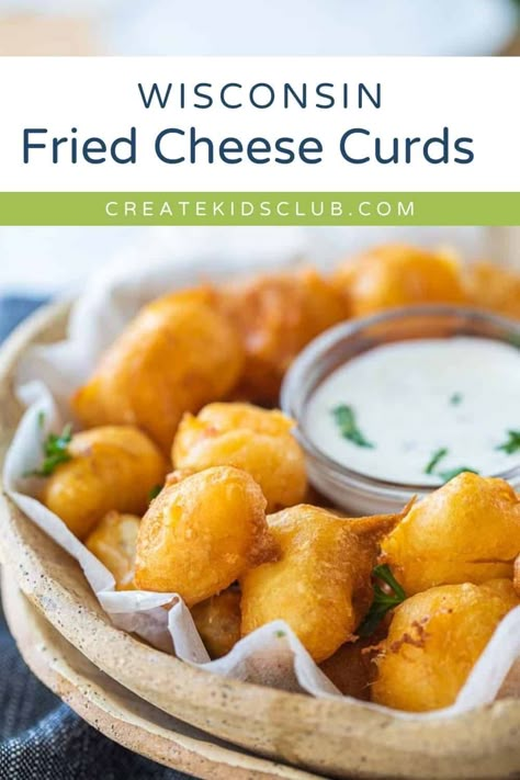 Wisconsin Fried Cheese Curds are a classic Midwestern staple. Made with fresh cheese curds, they are coated in a light batter and quickly fried until golden brown and crispy on the outside, but still warm and gooey on the inside. Our recipe for fried cheese curds is easy to follow and can be replicated in the comfort of your own kitchen. Cheese Curd Batter, Batter For Cheese Curds, Wisconsin Cheese Curds Recipe, State Fair Cheese Curds Recipe, How To Make Cheese Curds, Easy Cheese Curds Recipe, Fried Cheese Curds Recipe, Homemade Cheese Curds, Deep Fried Cheese Curds