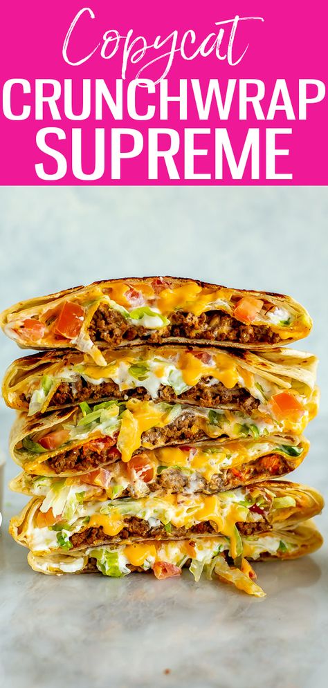 Copycat Taco Bell Crunchwrap Supreme Homemade Crunch Wraps Taco Bells, Homemade Tacobell Crunchwrap, Diy Crunchwrap Supreme, How To Make A Crunchwrap Supreme, Taco Bell Copycat Crunchwrap Supreme, Crunch Wraps Taco Bell, Weight Watchers Cheeseburger Crunch Wrap, Taco Bell Crunchwrap Supreme Recipe, Toco Bell Crunch Wrap