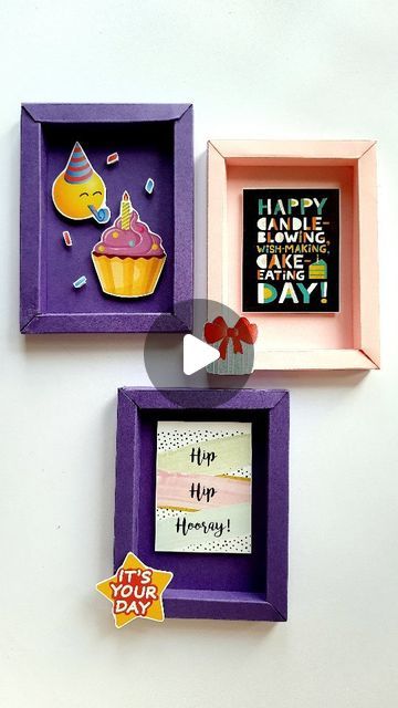 3d Birthday Cards Diy, Stickers On Instagram, Paper Folding Crafts, Birthday Scrapbook, Step Cards, Instagram Tutorial, Birthday Frames, 3d Stickers, Cute Birthday