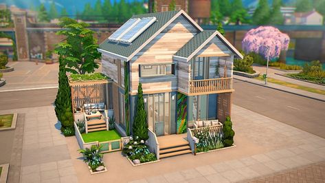 Sims 4 Eco Lifestyle House Ideas, Eco Lifestyle Sims 4 House, Sims 4 Eco Lifestyle House, Sims 4 Eco House, Eco Life, Eco Lifestyle, Sims 4 House Building, Sims 4 House Design, Sims House Plans