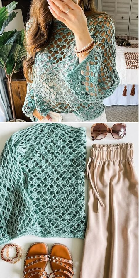 Modern Crochet Summer Tops, Crochet Summer Dresses Pattern Free, Lace Crochet Top Pattern Free, Crochet Blouse Free Pattern Tutorials, Crochet Ladies Tops Free Pattern, Summer Crochet Tops Free Patterns, Crocheted Summer Tops, Crochet Fashion Patterns Free, Crochet Top Square