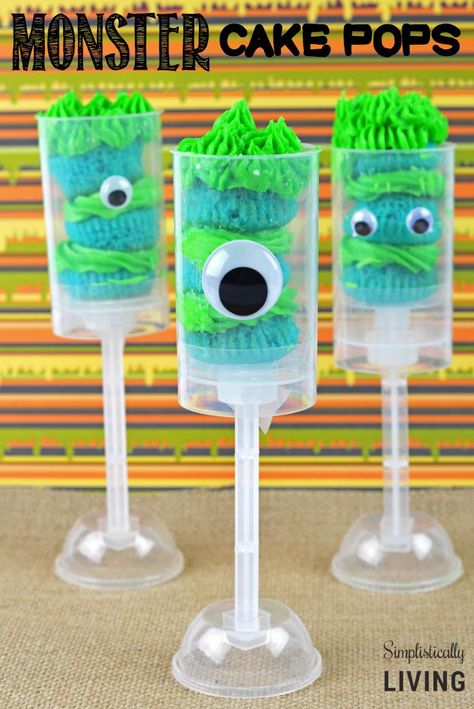 Monster Cake Pops Simplistically Living Snacks Decoration Ideas, Fall Snacks Kids, Monster Cake Pops, Healthy Fall Snacks, Make Your Own Monster, Monster Cakes, Snacks Kids, Party Monster, Easy Halloween Food