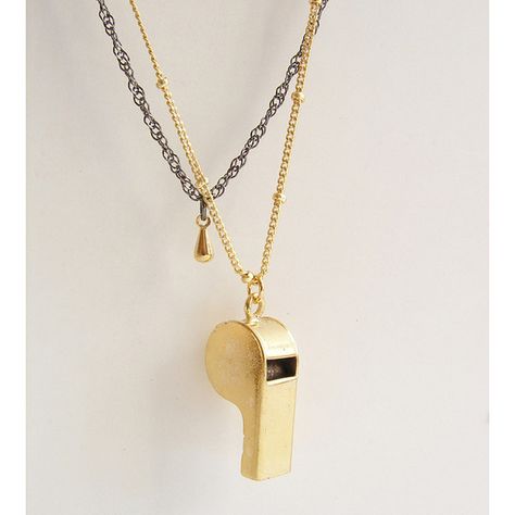 Sora Designs Gold Police Whistle Necklace ($34) ❤ liked on Polyvore Whistle Necklace, Good Luck Necklace, Diamond Evil Eye, Layer Necklace, 14k Gold Necklace, Colorful Jewelry, Evil Eye Necklace, Eye Necklace, Gold Plated Chains