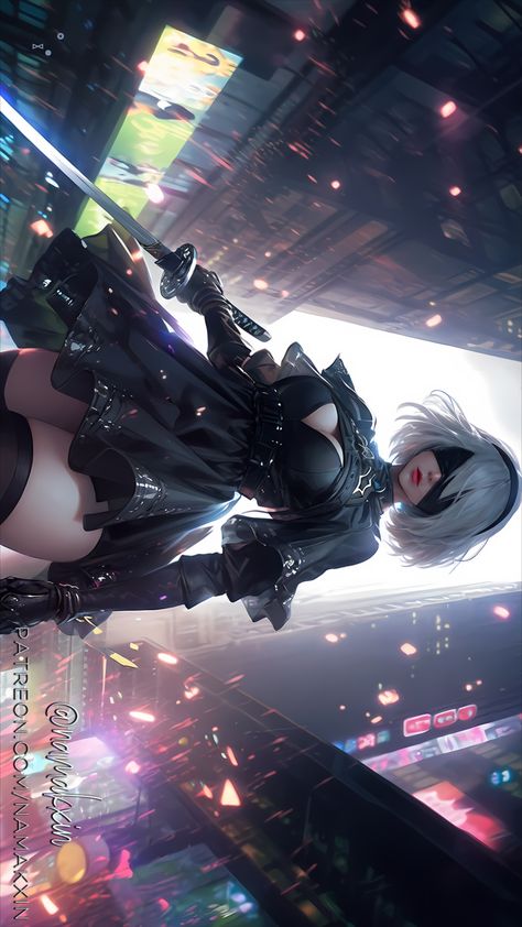 【2B from NieR:Automata】 ⁀➷ Desktop Wallpaper ✪ 2b Iphone Wallpaper, Best Gaming Wallpapers Pc, Nier Automata Aesthetic, 2b Automata, 9s Nier Automata, 2b Wallpaper, Nier Automata 2, Nier Automata A2, Sakimichan Art