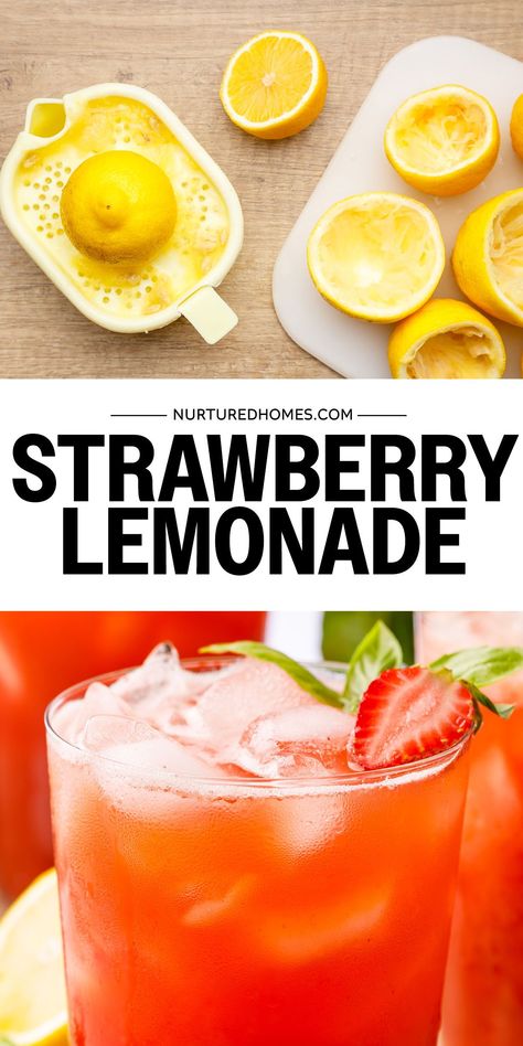 This strawberry basil lemonade drink is so refreshing and unique. It’s such a beautiful addition to any table setting, plus it’s absolutely delicious. Homemade Strawberry Lemonade Recipe, Strawberry Basil Margarita, Easy Strawberry Lemonade, Easy Lemonade Recipe, Strawberry Basil Lemonade, Homemade Strawberry Lemonade, Strawberry Lemonade Recipe, Lemonade Drink, Basil Lemonade