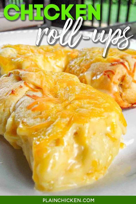 Chicken And Cream Cheese, Chicken Rollups, Plain Chicken Recipe, Chicken Crescent Rolls, Costco Rotisserie Chicken, Chicken Roll Ups, Chicken Roll, Plain Chicken, Chicken Rolls