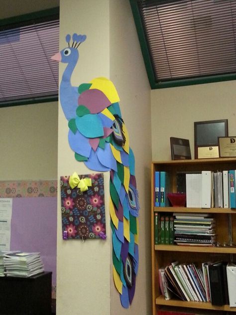 Peacock Classroom Theme, Notice Board Decoration, Class Door, Peacock Theme, Teacher Doors, Board Decoration, New Classroom, Classroom Door, Classroom Themes