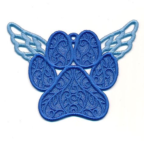 Machine Embroidery Designs at Embroidery Library! - Embroidery Library Angelic Wings, Library Embroidery, Paw Ornament, How To Stitch, Freestanding Lace Embroidery, Free Standing Lace, Holiday Flower, Animal Designs, Baby Projects