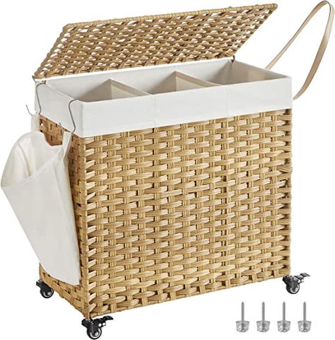 Dorm Room Ideas Organization, Cleaning Laundry Room, Bedroom Home Office Ideas, Dorm Items, Laundry Hamper With Wheels, Laundry Items, Rolling Laundry Basket, Laundry Basket With Lid, Laundry Hamper With Lid