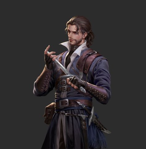 ArtStation - 老 图 , zhen zhen Assassin Rogue Dnd, Male Rogue Character Art, Dnd Rogue Male, Dnd Swashbuckler, Rogue Character Design Male, Adventurer Character Design, Swashbuckler Rogue, Zhen Zhen, Dnd Rogue