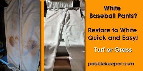 Sharing how I remove the #grass and #turf  from the boy's #white  #baseball #pants . #clean #easy #Instructions #tips - Clean White Baseball Pants, Turf Burn, Sports Turf, Travel Ball, Off White Pants, Cleaning Diy, Cleaning Tips Tricks, Baseball Uniforms, Laundry Tips